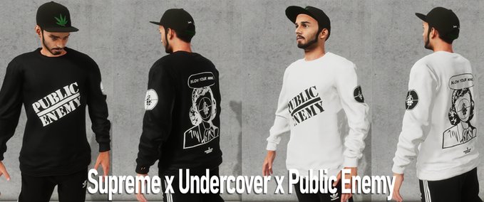 Real Brand Supreme x Undercover x Public Enemy - BYM Skater XL mod
