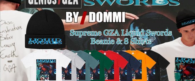 Short Sleeve T-Shirt Supreme Liquid Swords Tee Shirts & Beanie Skater XL mod