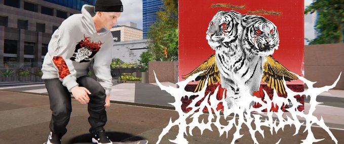 Gear Polyphia New Levels New Devils tiger hoodie Skater XL mod