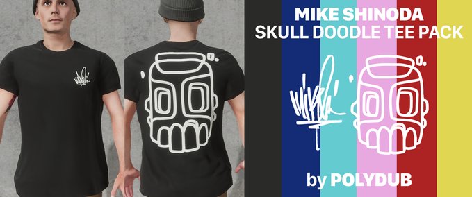 Gear Mike Shinoda - Skull Doodle t-shirt pack Skater XL mod