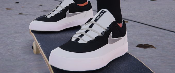Real Brand Nyjah Free 2 Custom black white grey Skater XL mod