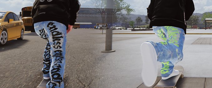 Other Endless Denim - Neon Green & Black Skater XL mod
