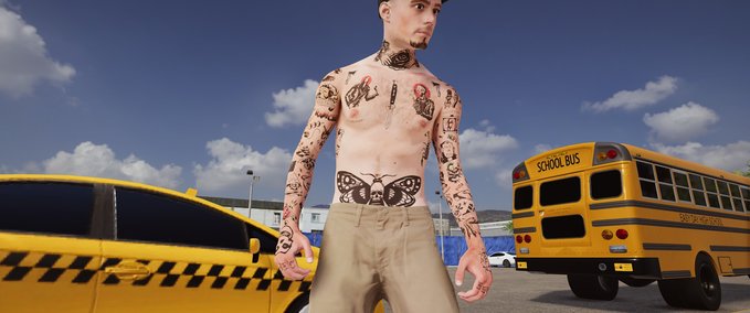 Misc Character Attribute Full-Body Punk Tattoos Skater XL mod