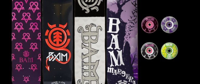 Gear Bam Margera Decks & Wheels Skater XL mod