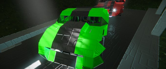 Blueprint Muscle car ( hellcat ish )green black Space Engineers mod