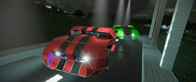 Blueprint Muscle car ( hellcat ish )red black Space Engineers mod