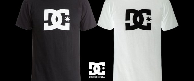 Gear DC Black & White T-Shirts Skater XL mod