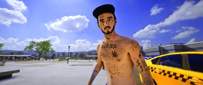 Gear Lil Peep tattoos skin Skater XL mod