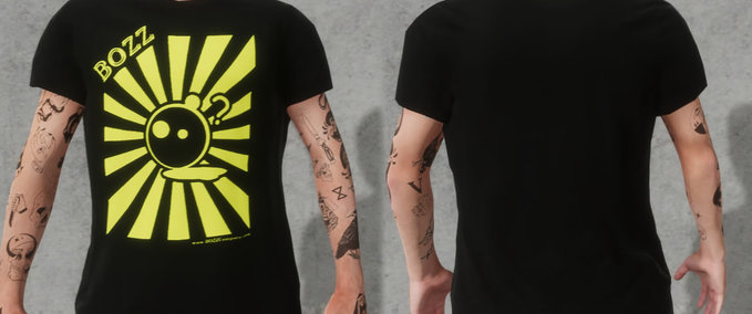 Real Brand BOZZ T-Shirt Banzai Black Yellow Skater XL mod