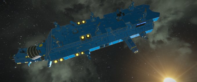 Blueprint blue war ship Space Engineers mod