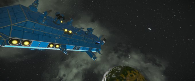 Blueprint blue war ship Space Engineers mod