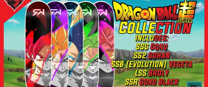 Fakeskate Brand Red Wolf Skateboards X DragonBall Super Collection Skater XL mod