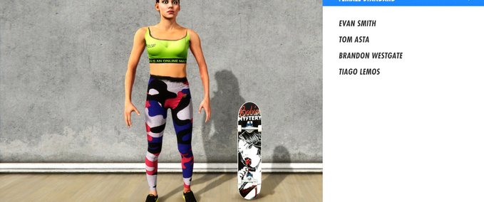 Skin female camopurple tights and wonderbra Skater XL mod
