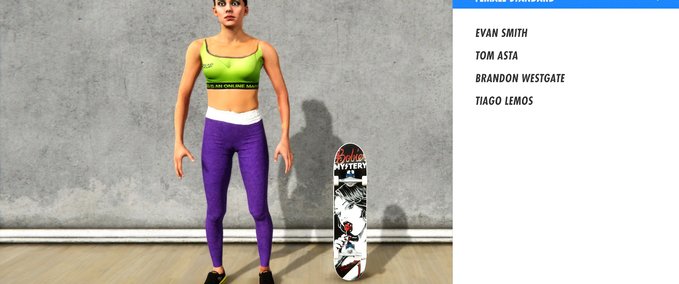 Skin purple tights for female Skater XL mod