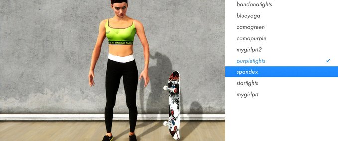 Skin black tights and bra for female Skater XL mod