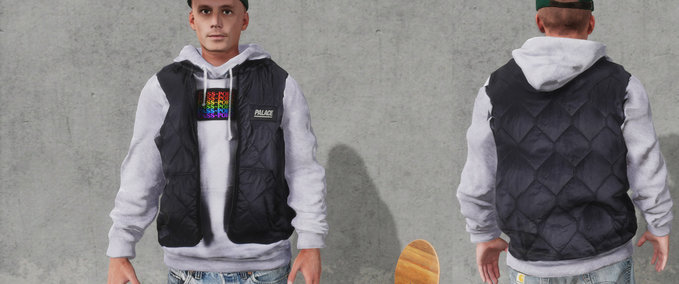 Passport Hoodie With Palce Puffer Gilet Mod Image
