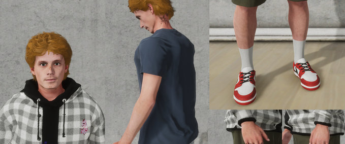 Other Freckles, Hand+Neck Tatoos & White Socks Skater XL mod