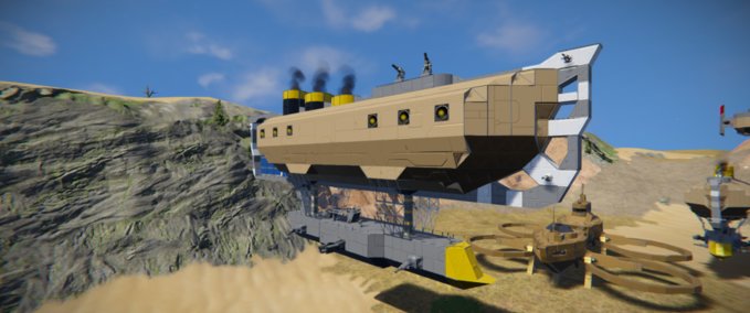 Blueprint Steampunk assault ship Space Engineers mod