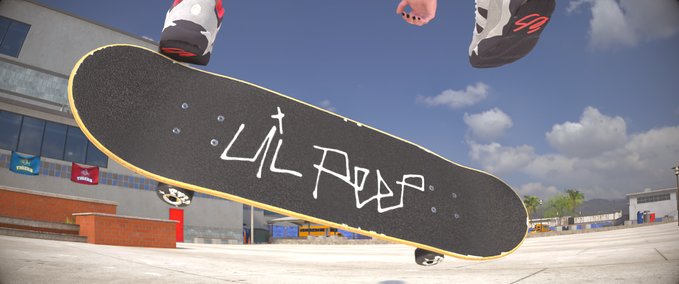 Other Lil Peep Plain White Text Logo Griptape Skater XL mod