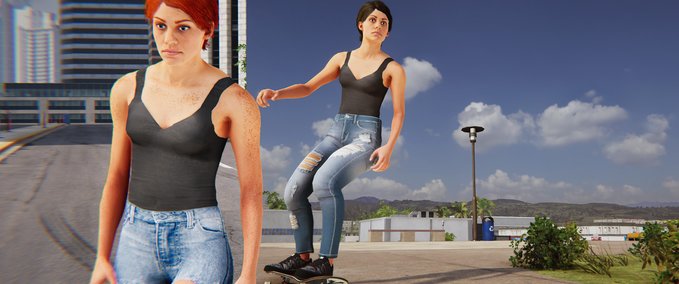 Gear Female tanktops and shorts Skater XL mod