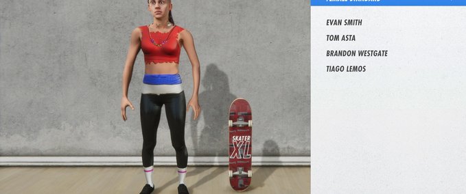 Skin female with latex pants and necklace Skater XL mod