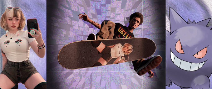 Sonstiges Emma Langevin Gengar GF Griptape Skater XL mod