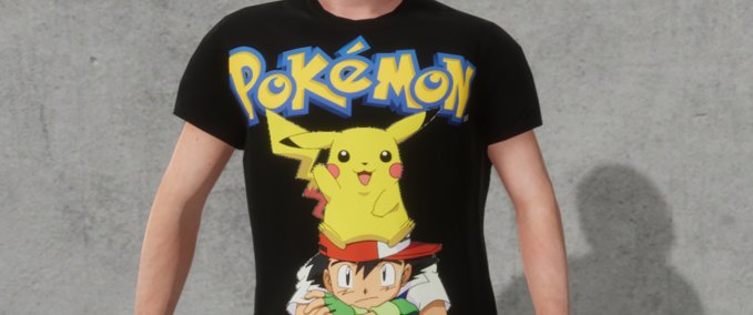 Gear Pokémon - Ash and Pikachu T-Shirt Skater XL mod