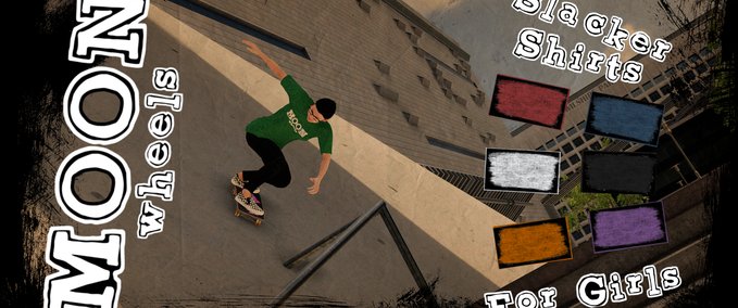 Gear Moon Wheels - Slacker Shirts for Girls Skater XL mod