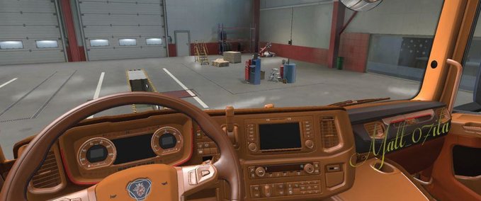 Interieurs Scania NextGen Braun & Alcantara Interieur [1.38.x] Eurotruck Simulator mod