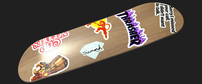 Real Brand Blanc_Deck_Stickered by Bralunit Skater XL mod