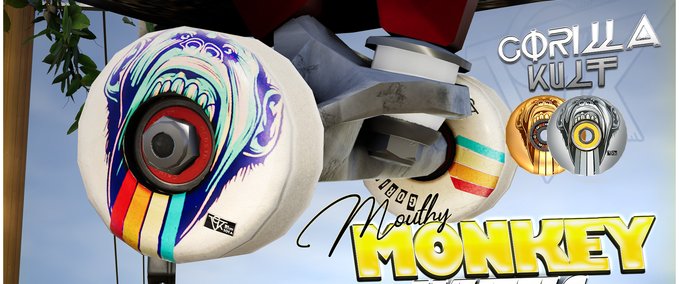 Gear Gorilla Kult's MouthyMonkey Wheels by Twixtor Skater XL mod