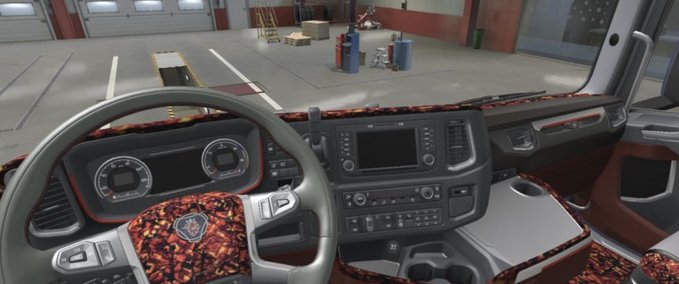 Interieurs Scania NextGen Beige & Rotes Plüsch Interieur 1.38.x Eurotruck Simulator mod
