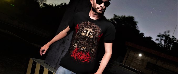 Short Sleeve T-Shirt Crown of Thorns T-Shirt BLOODBATH Skater XL mod