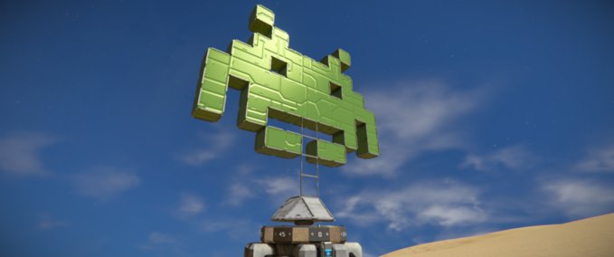 Blueprint Rotating Sculpture Space Invader Golf Space Engineers mod