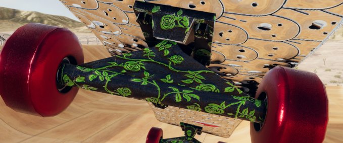 Gear Crit's Skulls & Roses Green Trucks Skater XL mod