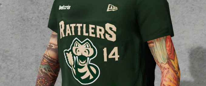 Real Brand Saskatchewan Rattlers Webster-Chan New Era Tshirt Skater XL mod