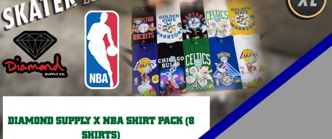 Other Diamond Supply x NBA Shirt Pack (8 Shirts) Skater XL mod