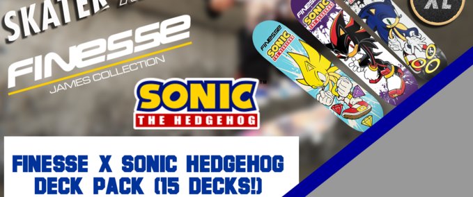 Other Finesse x Sonic The Hedgehog Deck Pack (15 Decks) Skater XL mod