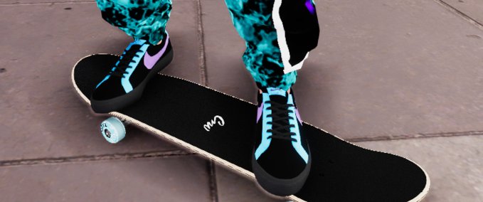 Gear Nike SB Dunk / Blazer Low Mashup - Blue and Purple Skater XL mod