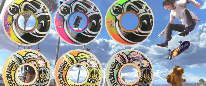 Gear PIG Wheels Collection Toxic & Conical Swirls Skater XL mod