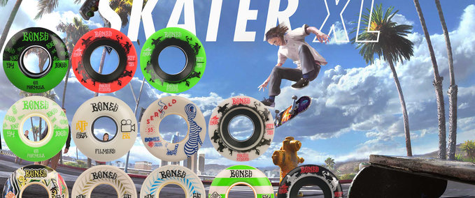 Gear Huge Bones Wheel Collection + Felipe Gustavo Pro Skater XL mod