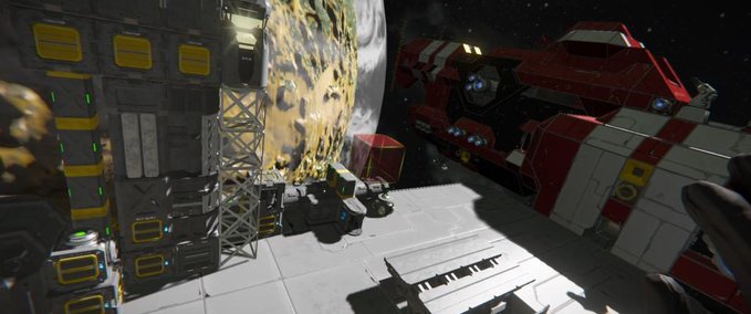 World Red Ship gravity ladder Space Engineers mod