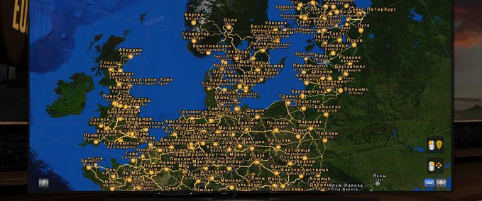 Maps Große Satellitenbildhintergrundkarte für fast alle ETS 2 Karten  Eurotruck Simulator mod