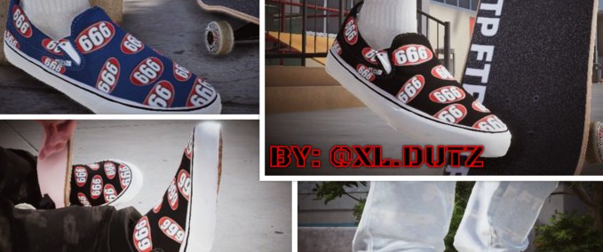 Skater XL: Supreme x Vans &quot;666&quot; v 1.0 Gear, Real Brand, Mod für XL