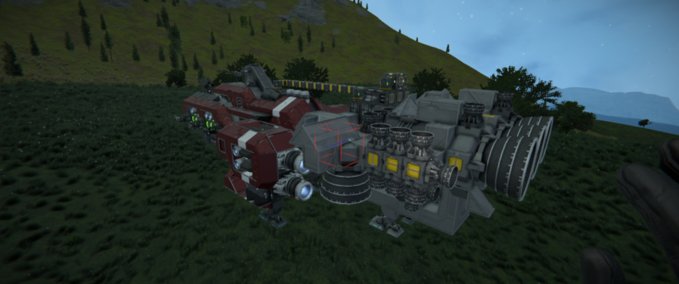 Blueprint Big Red Cruiser Hydro planet Space Engineers mod
