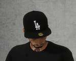 LA Dodgers Snapback Hat 59fifty - Black Mod Thumbnail