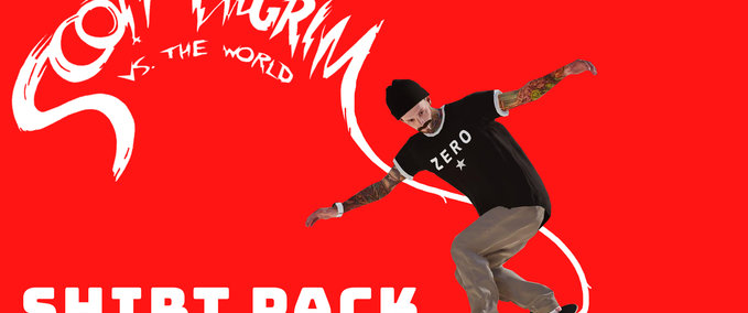 Real Brand Scott Pilgrim Shirt Pack Skater XL mod