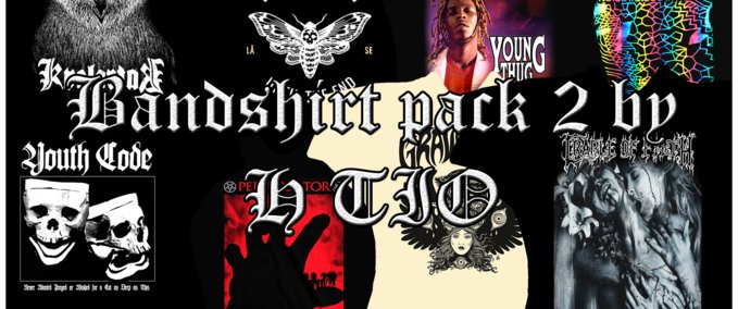 Uncategorized Bandshirt pack 2 by H TIO Skater XL mod