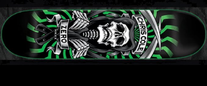 Real Brand Chris Cole Zero MMXX Green Board Skater XL mod