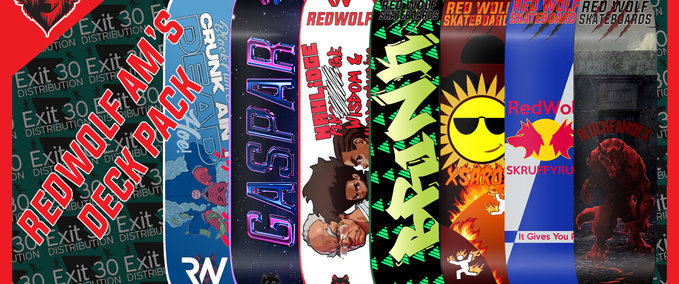 Uncategorized RedWolf Skateboards "AM Deck Pack" Skater XL mod